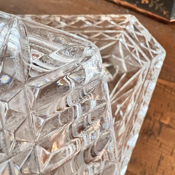 Vintage Heavy Footed Crystal Candy Trinket Dish - Picture 7 of 10